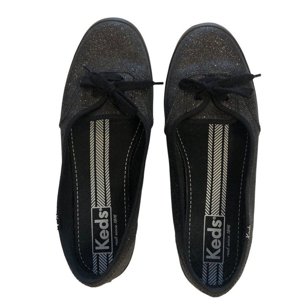 Keds Black Glitter Flats 9.5